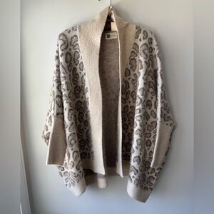 Look By M New York Leopard Print Cardigan, Oversized Fit, One Size
